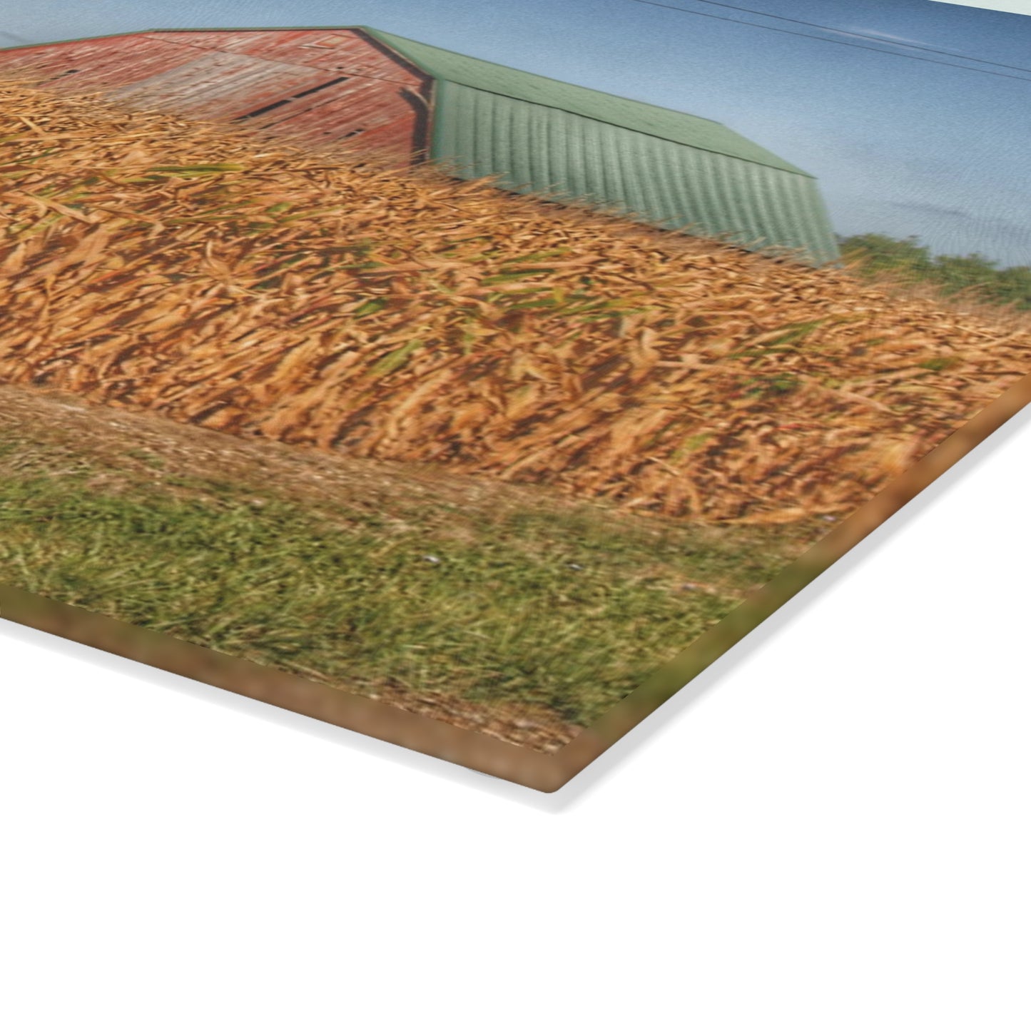 U R There Photography Beyond the Harvest Corn I Rustic Farmhouse Tempered-Glass Cutting Board