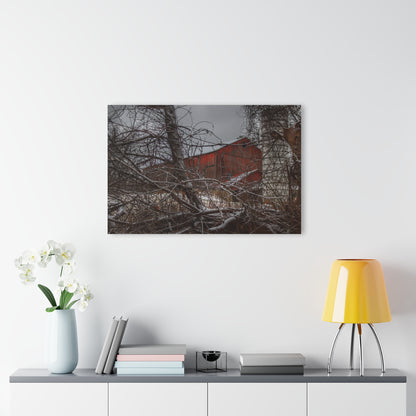 U R There Photography Sandhill Road Hidden Red II Rustic Farmhouse Acrylic Wall Print