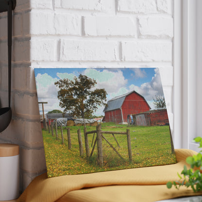 U R There Photography Beyond the Fence on Frances Road Rustic Farmhouse Tempered-Glass Cutting Board