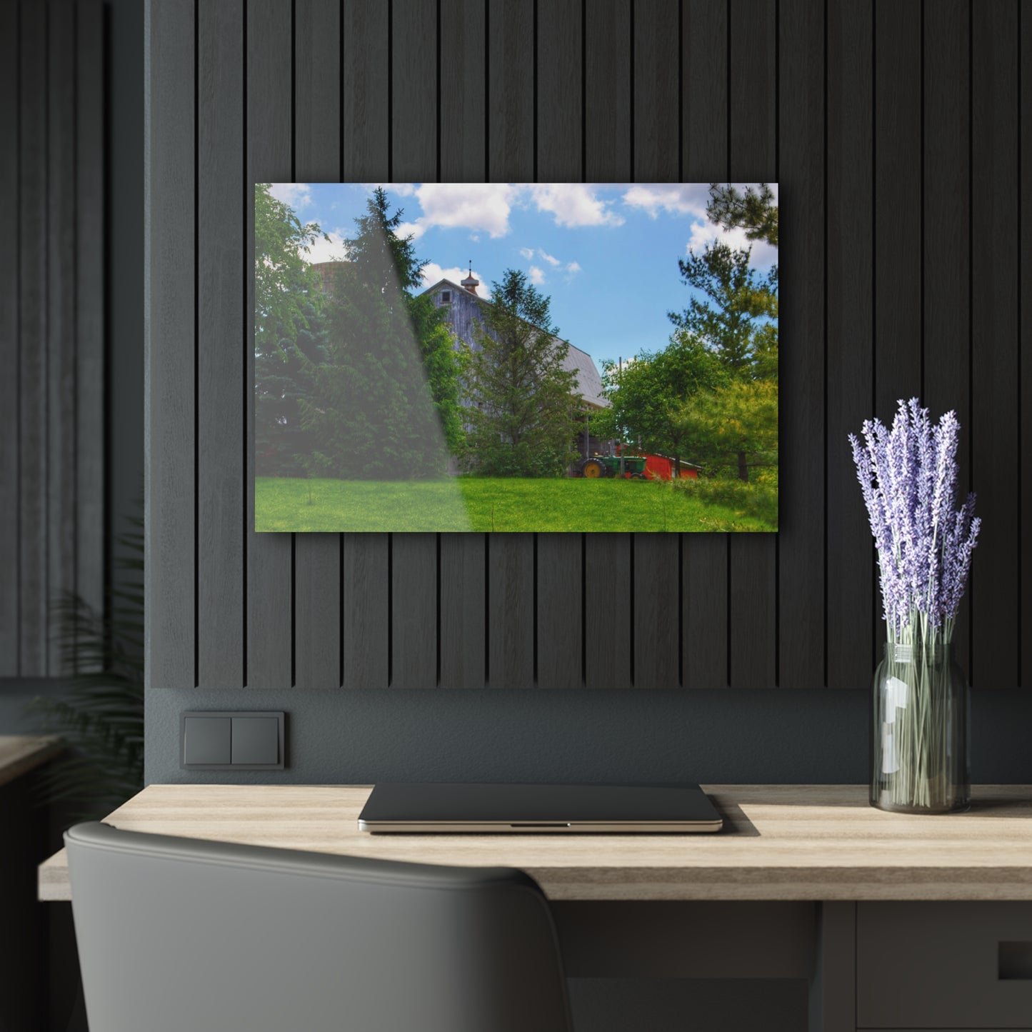 U R There Photography Bordman Road Hidden Grey Rustic Farmhouse Acrylic Wall Print