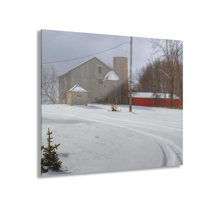 U R There Photography Hilltop Grey and Silo Rustic Farmhouse Acrylic Wall Print