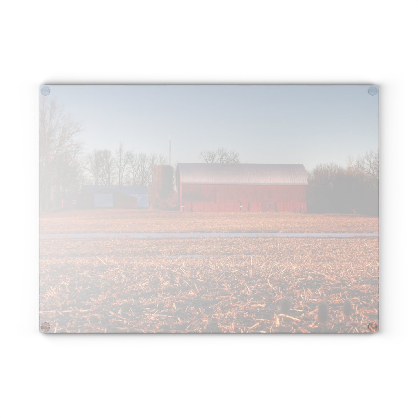 U R There Photography Early Spring on Catlin Road Rustic Farmhouse Tempered-Glass Cutting Board
