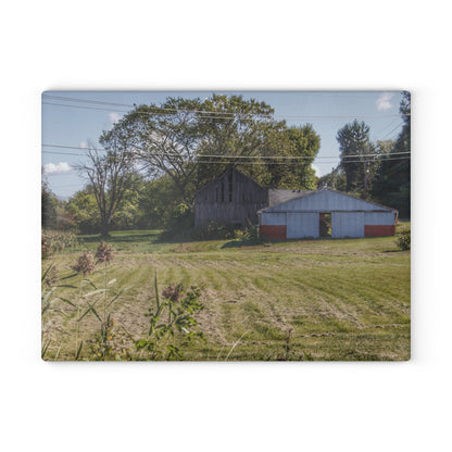 U R There Photography Havens Road Grey Rustic Farmhouse Tempered-Glass Cutting Board