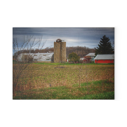 U R There Photography Fostoria Road Quonset Rustic Farmhouse Tempered-Glass Cutting Board