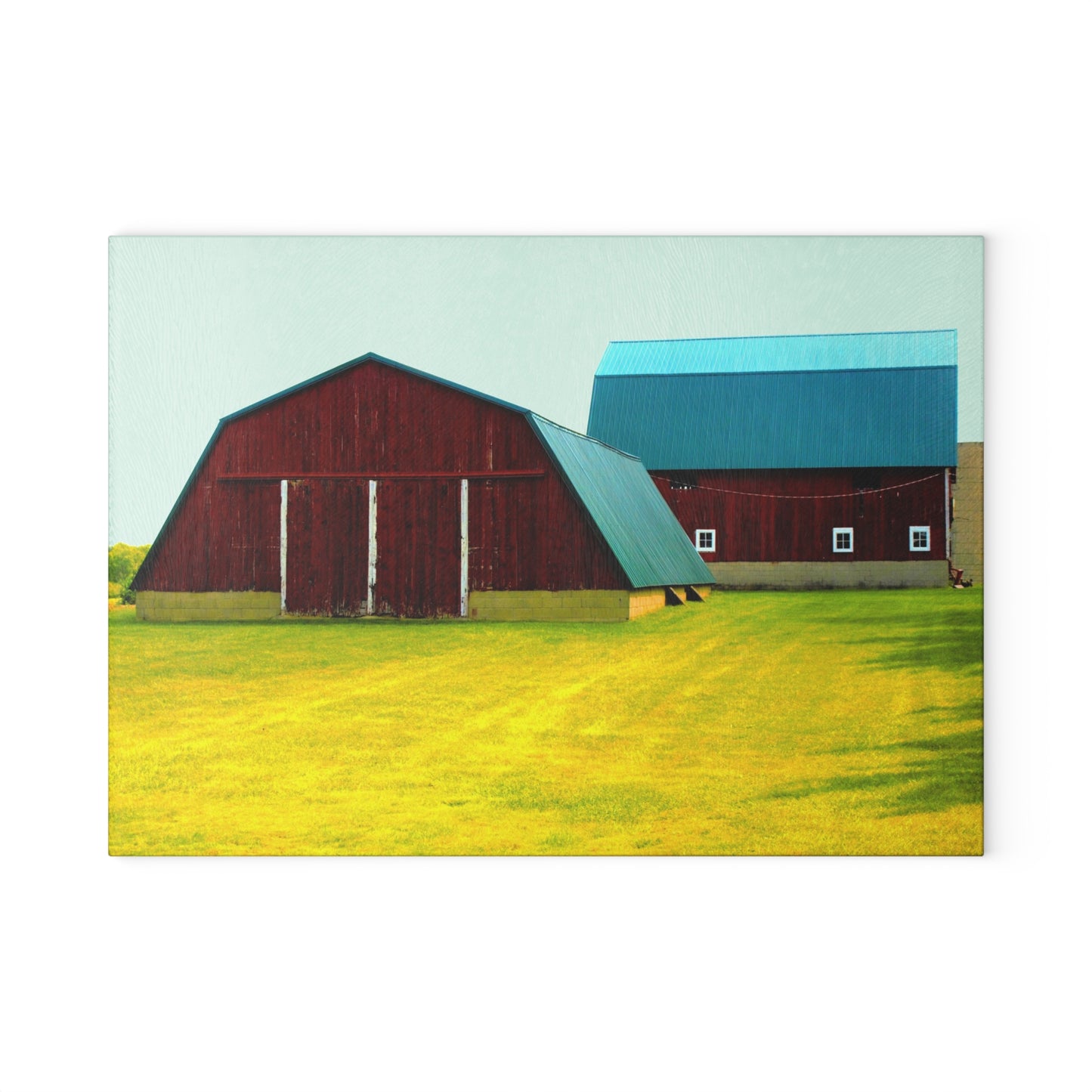 U R There Photography Baldwin Barn Brothers I Rustic Farmhouse Tempered-Glass Cutting Board