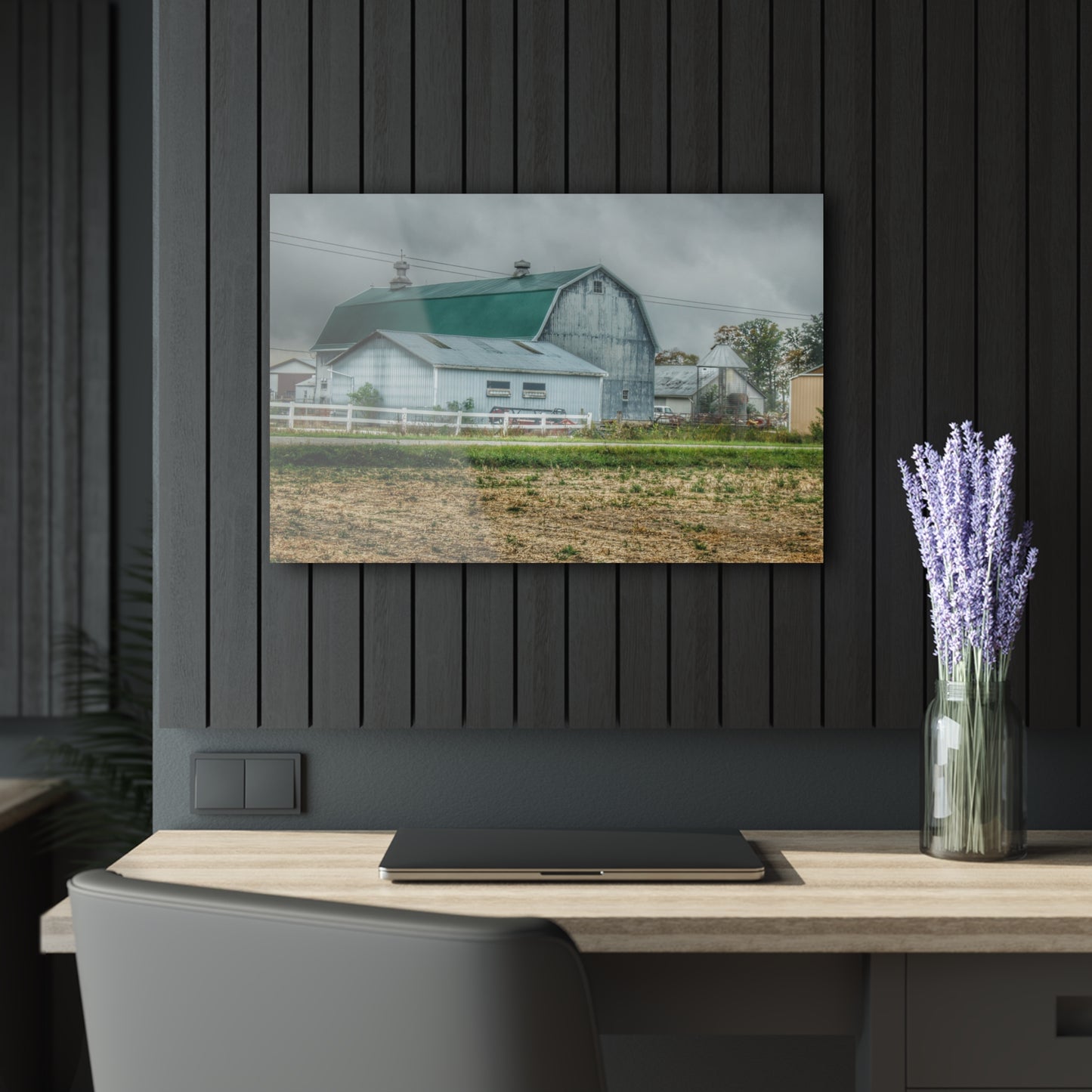 U R There Photography Richville Road Grey II Rustic Farmhouse Acrylic Wall Print