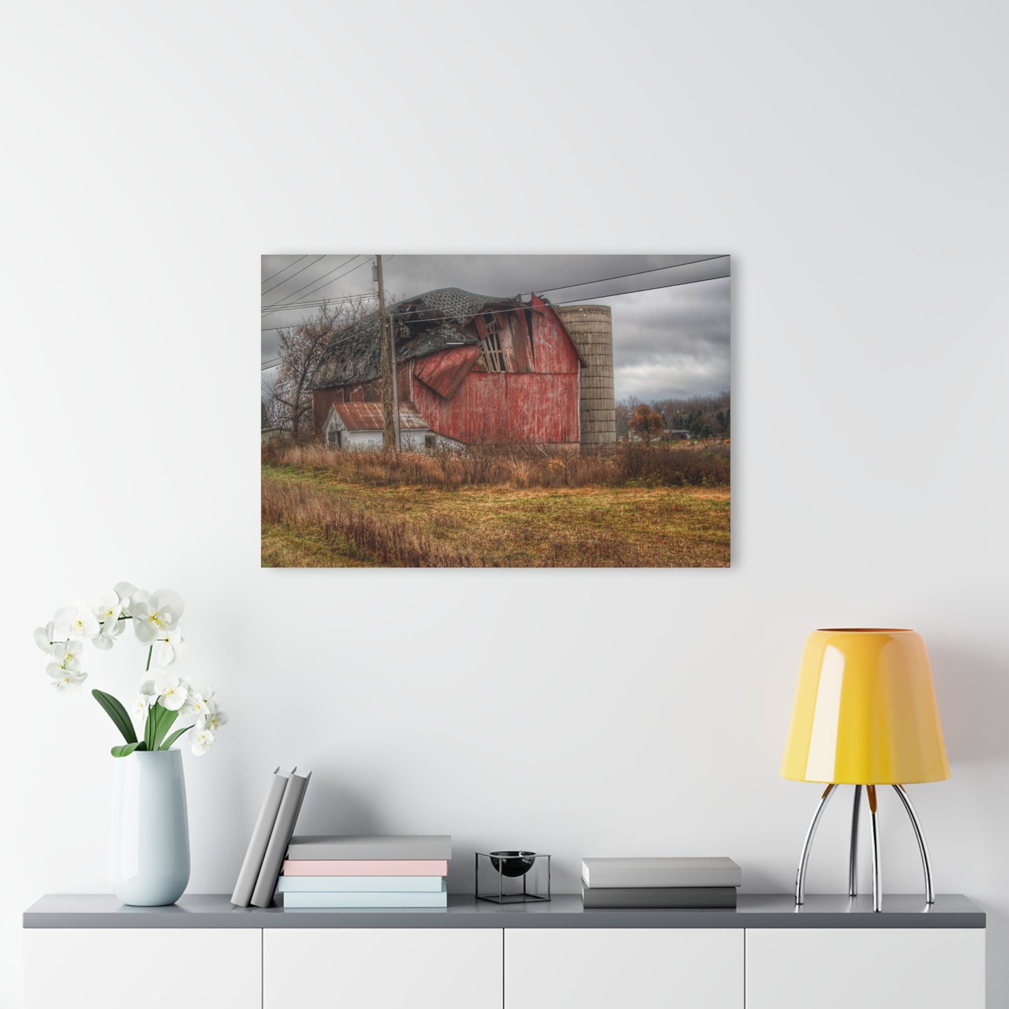 U R There Photography German Road Forgotten Red I Rustic Farmhouse Acrylic Wall Print