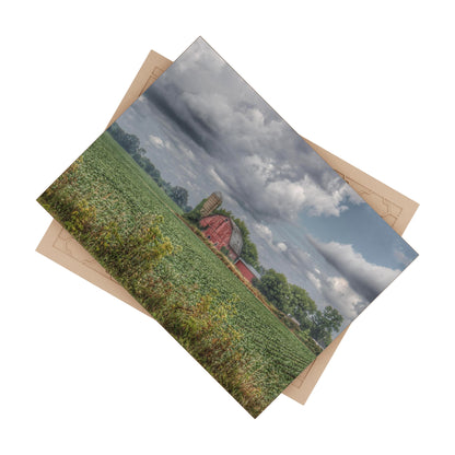 U R There Photography Church Road Red Rustic Farmhouse Decorative Ceramic Tile