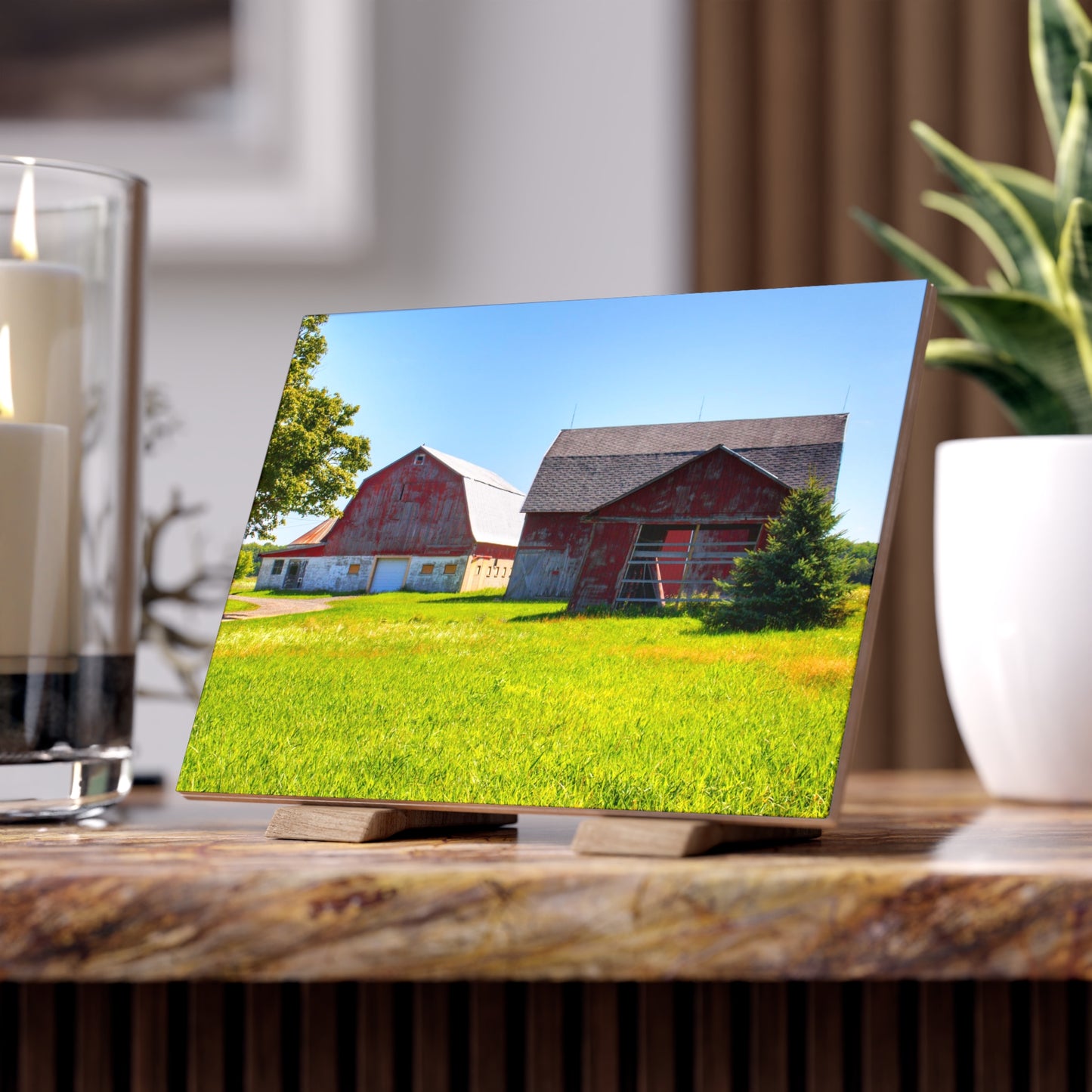 Atwell Road Trio Rustic Farmhouse Decorative Ceramic Tile 6" × 8" Matte
