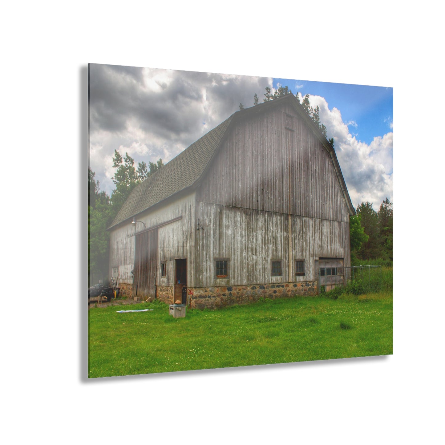 U R There Photography Fieldstone Grey Rustic Farmhouse Acrylic Wall Print