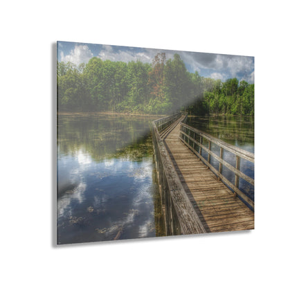 U R There Photography Linear Park Bridge in Lapeer III Rustic Farmhouse Acrylic Wall Print