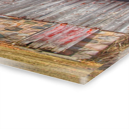 U R There Photography Leix Road Stone Red Rustic Farmhouse Acrylic Wall Print