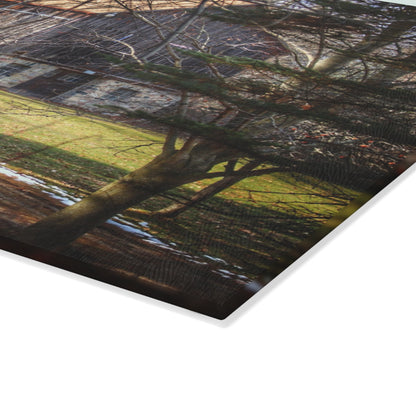 U R There Photography Newark Road Hidden Fieldstone Grey Rustic Farmhouse Tempered-Glass Cutting Board