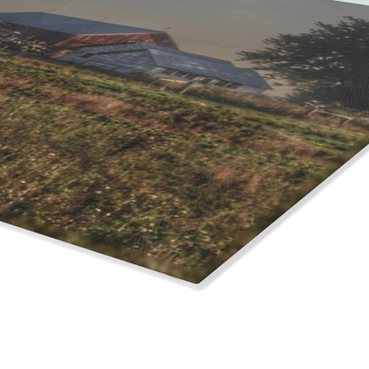 U R There Photography Shaw Road Farm Rustic Farmhouse Tempered-Glass Cutting Board