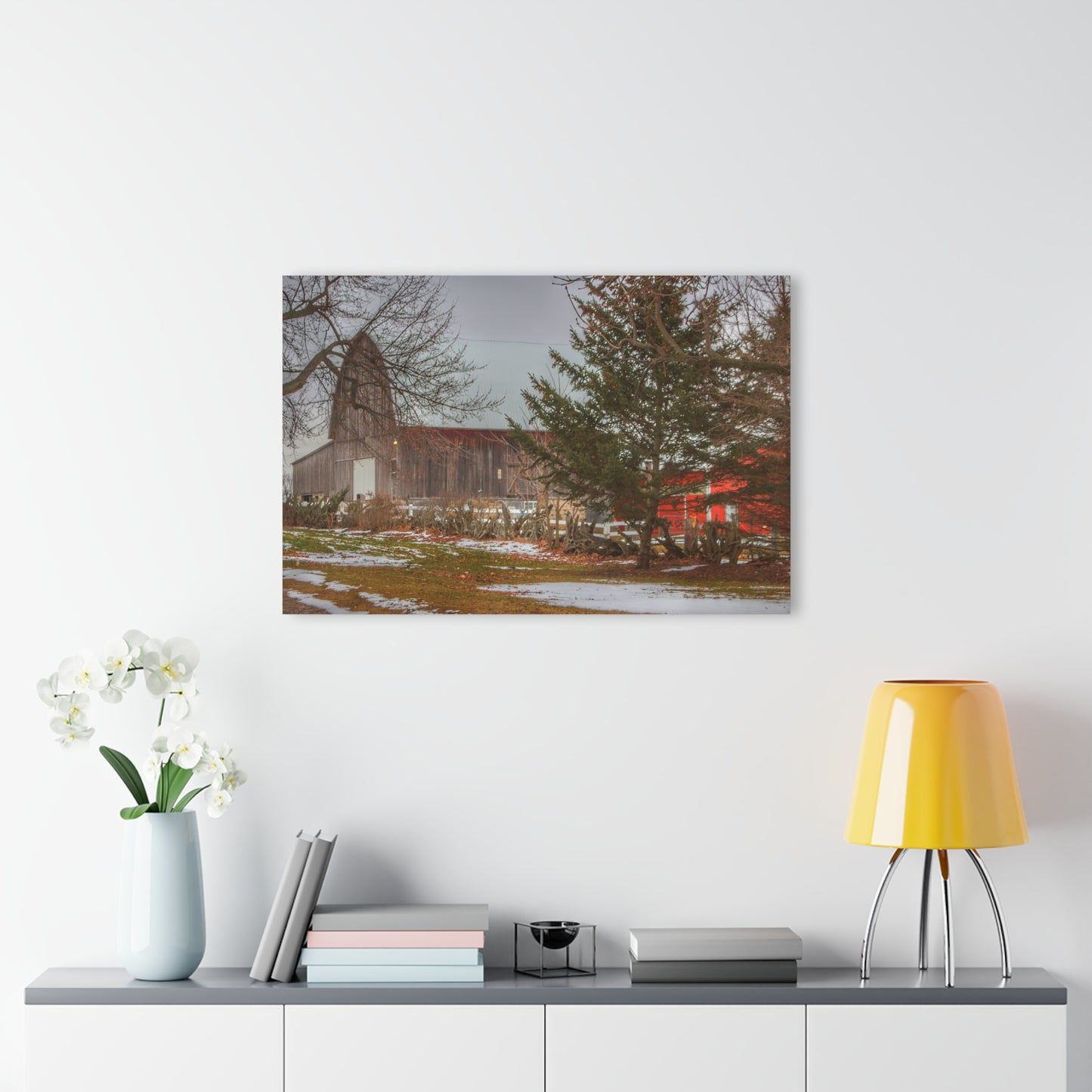 U R There Photography Schott Road Grey II Rustic Farmhouse Acrylic Wall Print