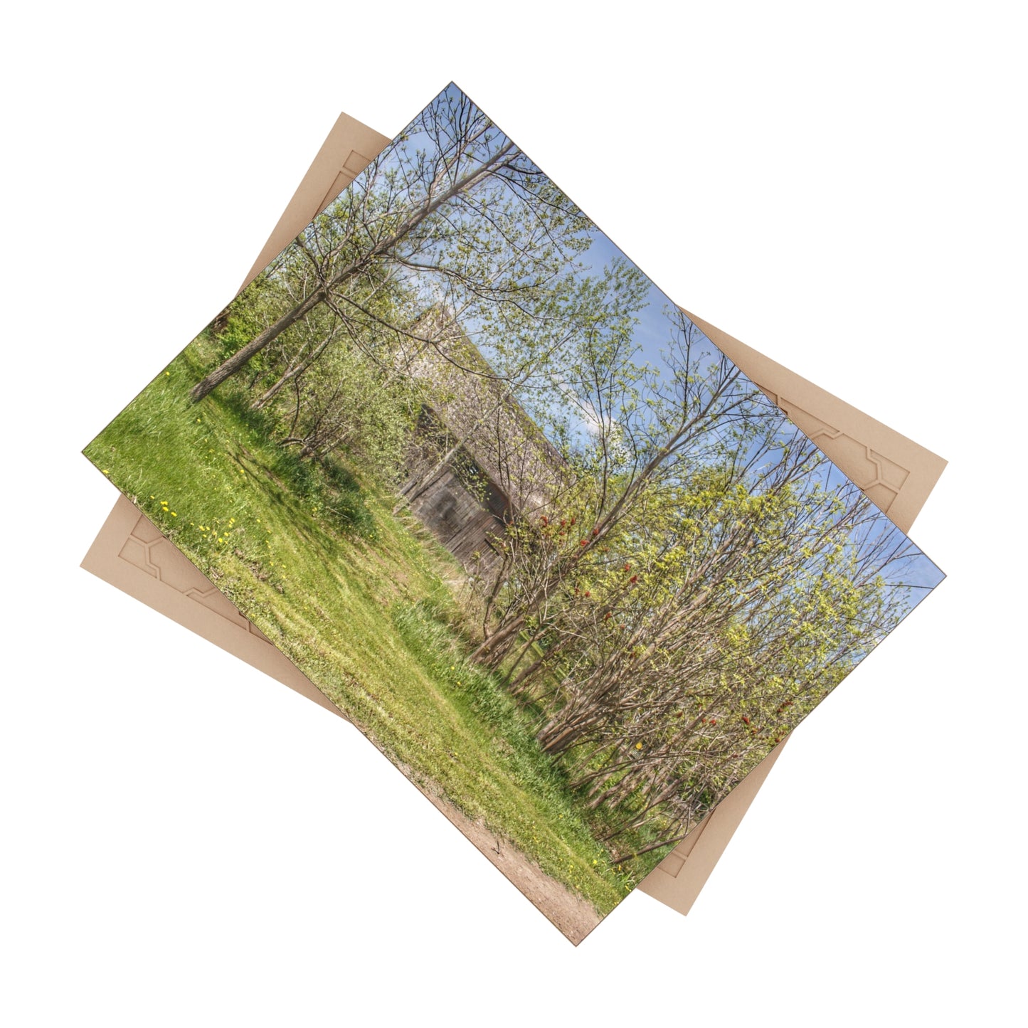 U R There Photography Bishop Road Grey I Rustic Farmhouse Decorative Ceramic Tile