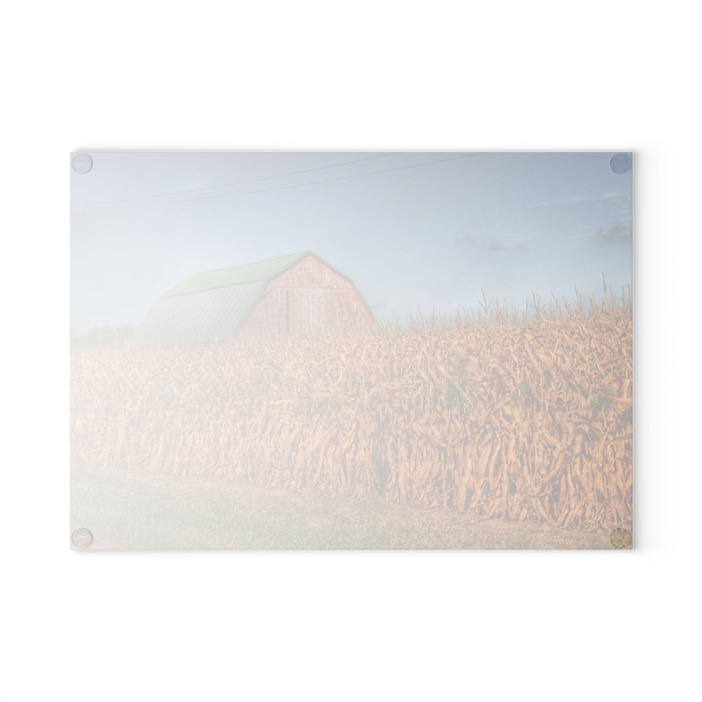 U R There Photography Beyond the Harvest Corn I Rustic Farmhouse Tempered-Glass Cutting Board