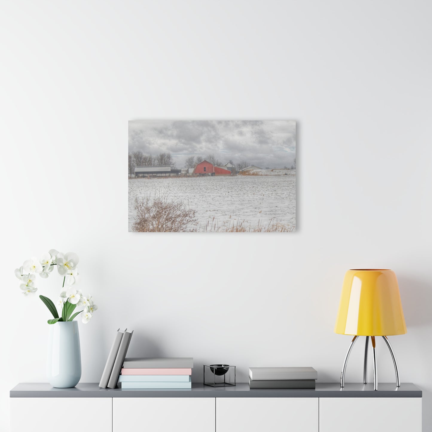 U R There Photography Maple Valley Road Red II Rustic Farmhouse Acrylic Wall Print