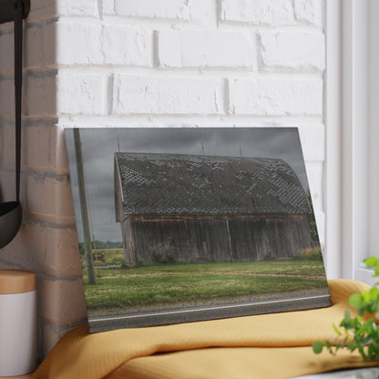 U R There Photography M-24 Elder Grey Rustic Farmhouse Tempered-Glass Cutting Board