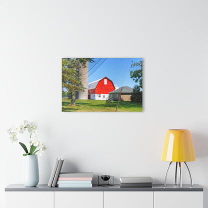 U R There Photography East Lake Road Red and Little Grey Rustic Farmhouse Acrylic Wall Print