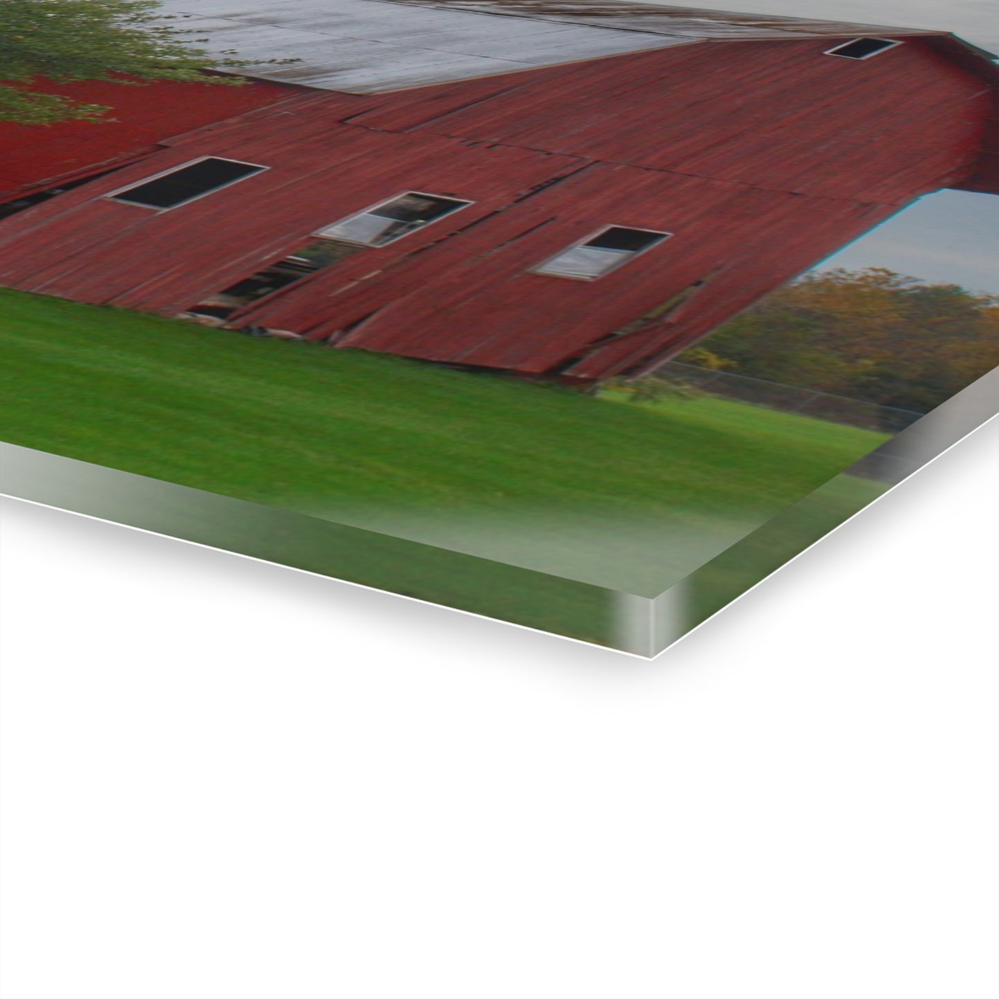 U R There Photography Perry Road Tilted Red Rustic Farmhouse Acrylic Wall Print