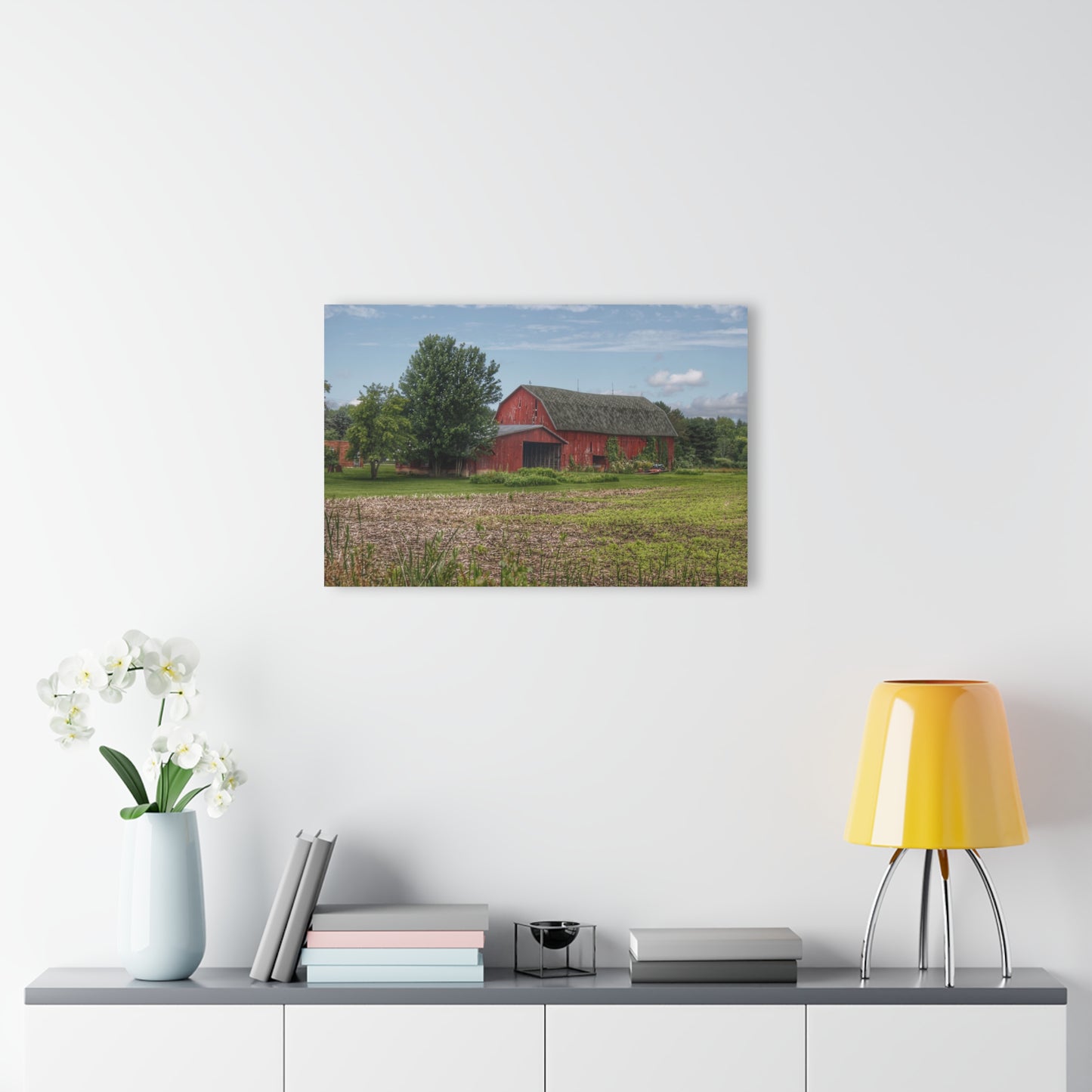 U R There Photography Murphy Lake Road Reds Rustic Farmhouse Acrylic Wall Print