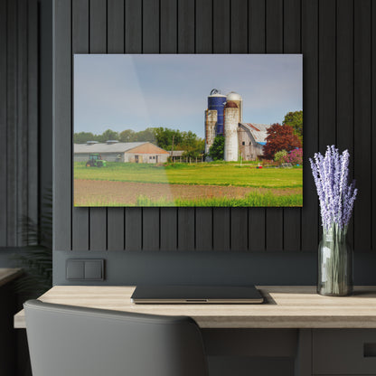 U R There Photography M-25 Old Grey and Silos Rustic Farmhouse Acrylic Wall Print