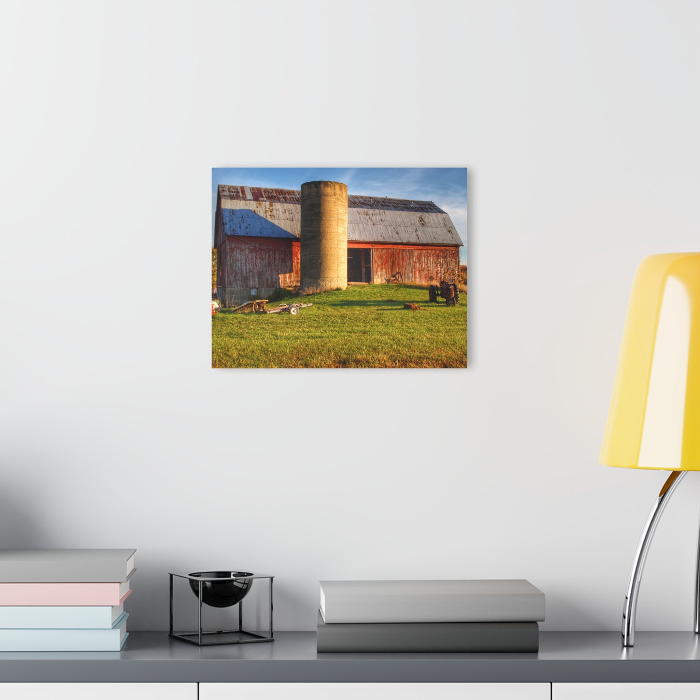 U R There Photography Peck Road Red and Silo Rustic Farmhouse Acrylic Wall Print