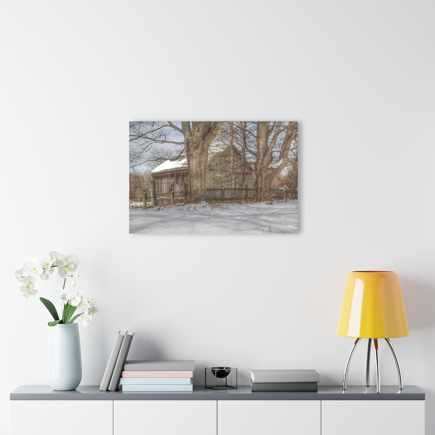 U R There Photography English Road Grey Rustic Farmhouse Acrylic Wall Print