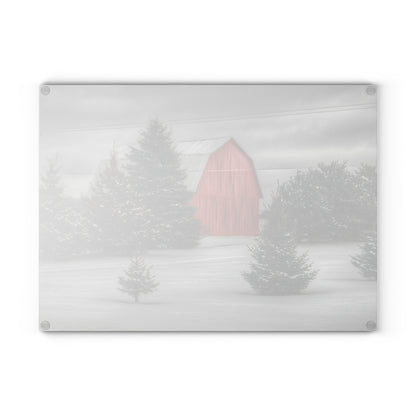U R There Photography Vernor Road Red II Rustic Farmhouse Tempered-Glass Cutting Board