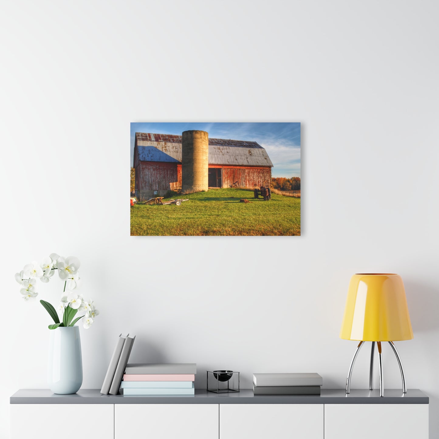 U R There Photography Peck Road Red and Silo Rustic Farmhouse Acrylic Wall Print