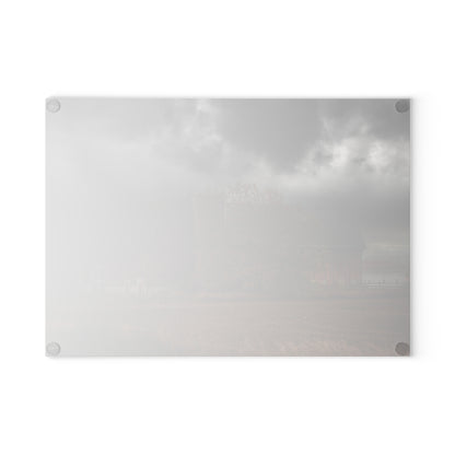 U R There Photography Hinson Road Red Rustic Farmhouse Tempered-Glass Cutting Board