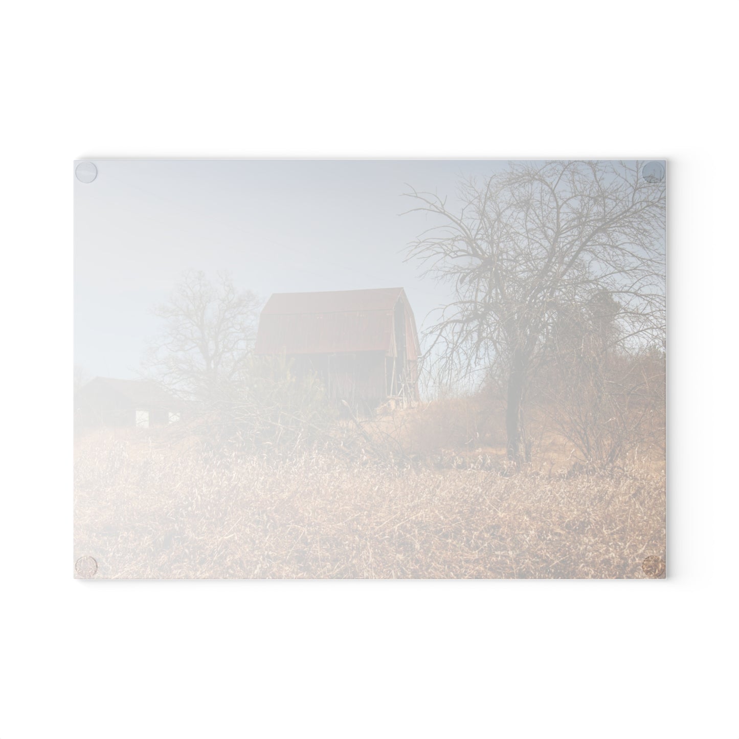 U R There Photography Klam Road Rusted Reds Rustic Farmhouse Tempered-Glass Cutting Board