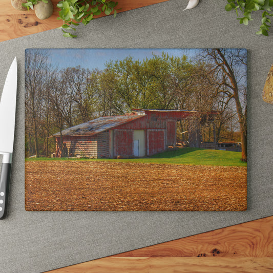 U R There Photography Sohn Roadside Relic Rustic Farmhouse Tempered-Glass Cutting Board