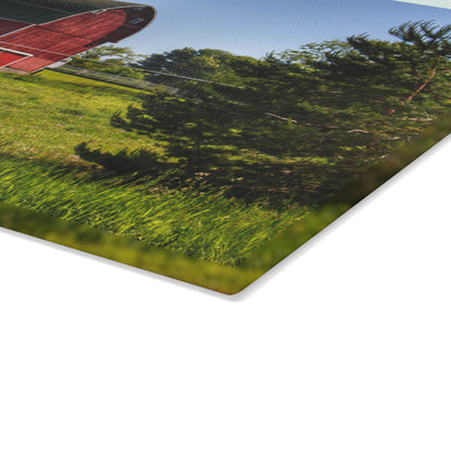 U R There Photography Hegel Road Red Rustic Farmhouse Tempered-Glass Cutting Board