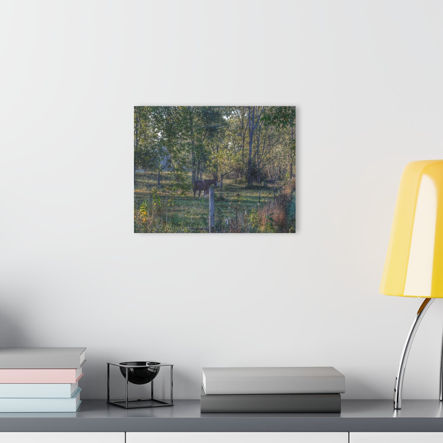 U R There Photography Chestnut Horse Among the Trees Rustic Farmhouse Acrylic Wall Print