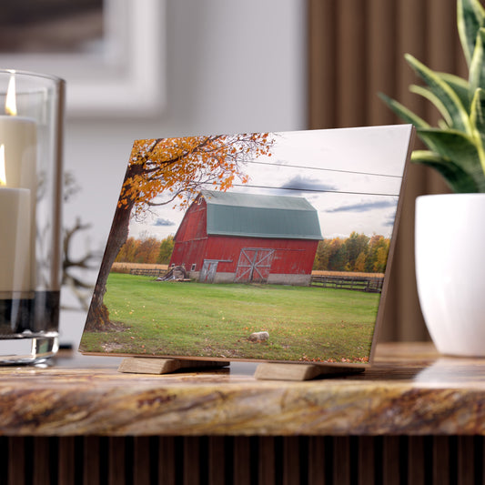 U R There Photography Bowers Roadside Red Rustic Farmhouse Decorative Ceramic Tile