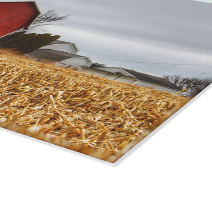 U R There Photography Jones Road Red Rustic Farmhouse Tempered-Glass Cutting Board