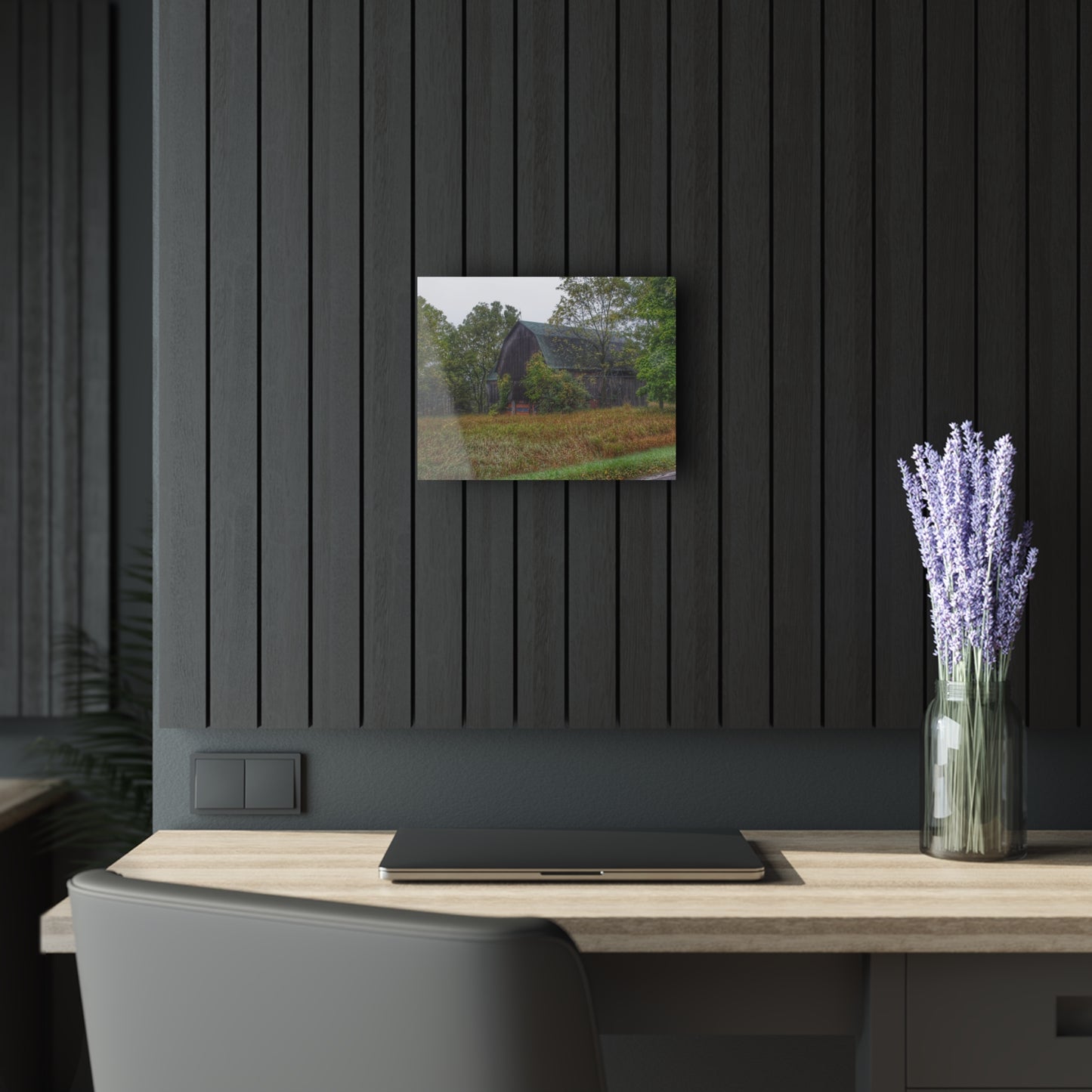 U R There Photography Metamora Road Grey Rustic Farmhouse Acrylic Wall Print