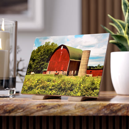 Barn Boutique Rustic Ceramic Wall Tile| Elmwood Road Red Barn and Horses