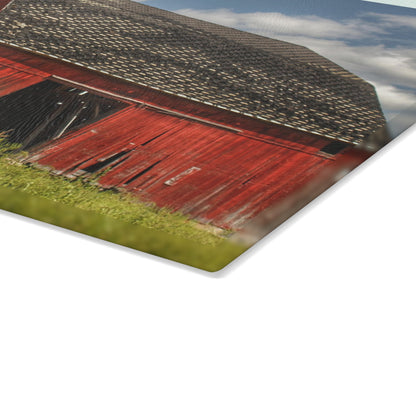 Barn Boutique Rustic Tempered-Glass Cutting Board| Hollenbeck Road Red I