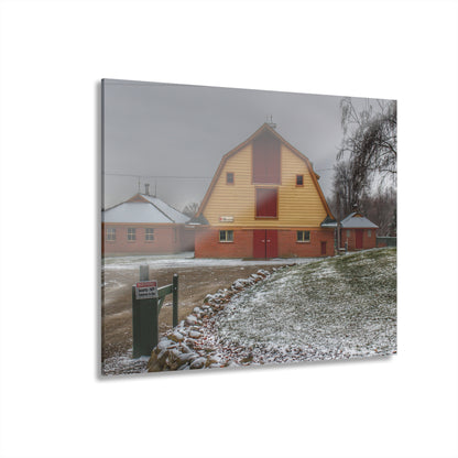U R There Photography Yellow Barn of Bordman Rustic Farmhouse Acrylic Wall Print