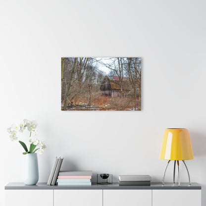 U R There Photography West Barnes Lake Hidden Red Rustic Farmhouse Acrylic Wall Print