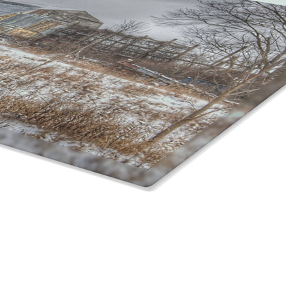 U R There Photography Vermilya Grey and Silo Rustic Farmhouse Tempered-Glass Cutting Board