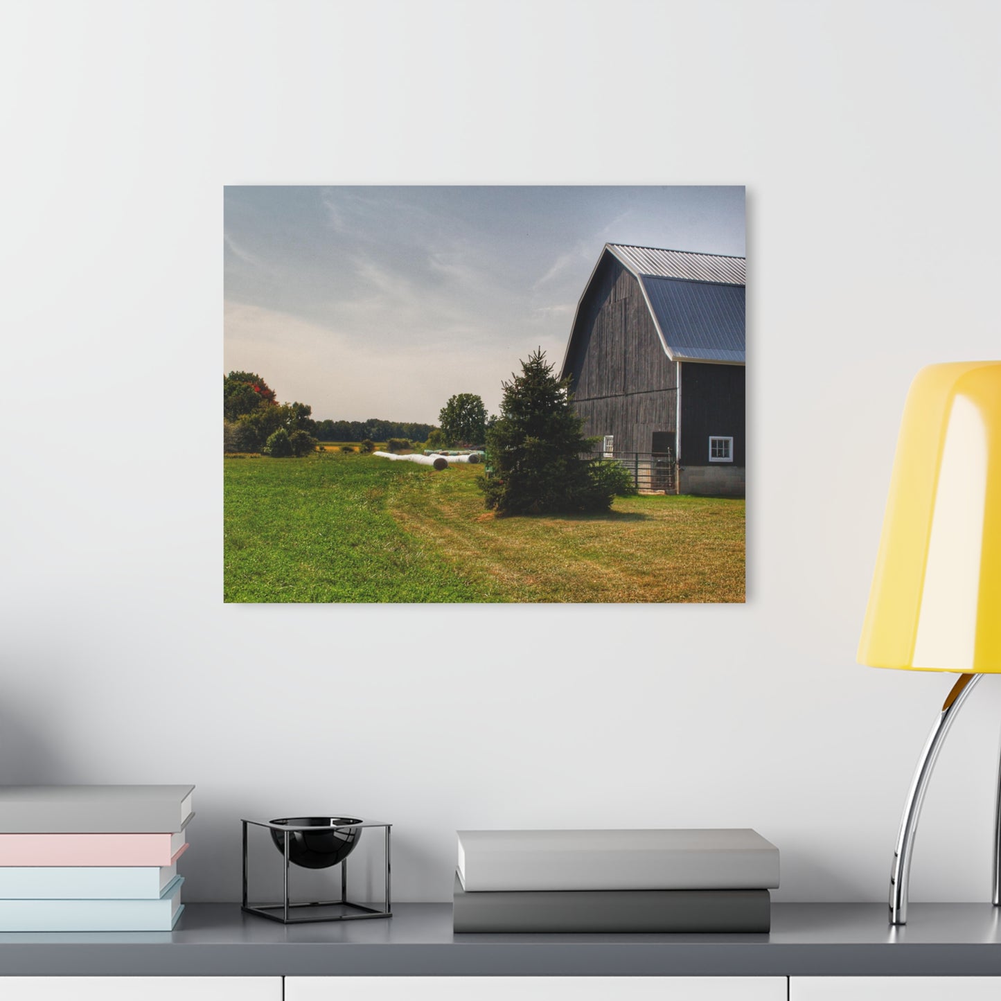 U R There Photography Black Haybarn Rustic Farmhouse Acrylic Wall Print