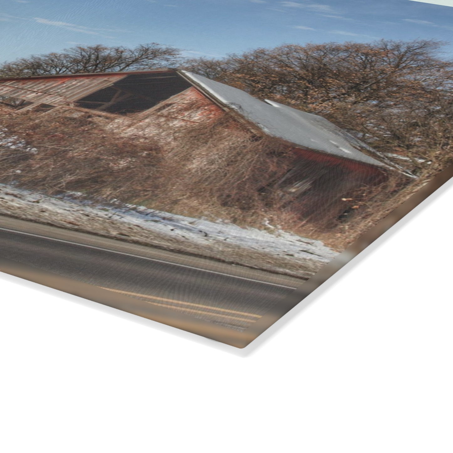 U R There Photography Almont Van Dyke Red I Rustic Farmhouse Tempered-Glass Cutting Board