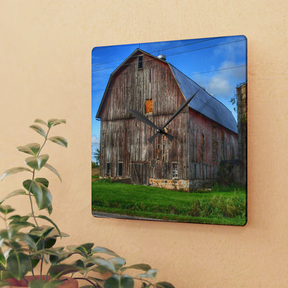 U R There Photography North Irish Red II Rustic Farmhouse Acrylic Analog Wall Clock