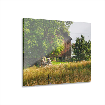 U R There Photography Lum Hidden Fieldstone Red Rustic Farmhouse Acrylic Wall Print