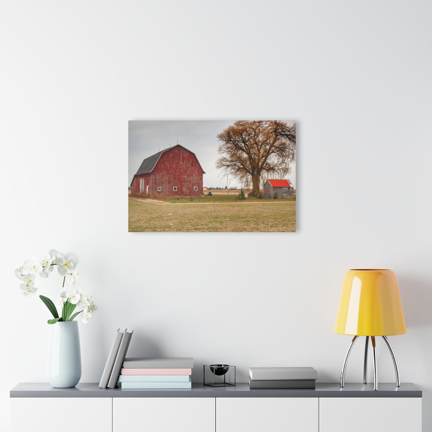 U R There Photography Loomis Road Red Rustic Farmhouse Acrylic Wall Print