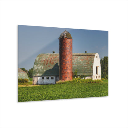 U R There Photography Elba White and Silo Rustic Farmhouse Acrylic Wall Print